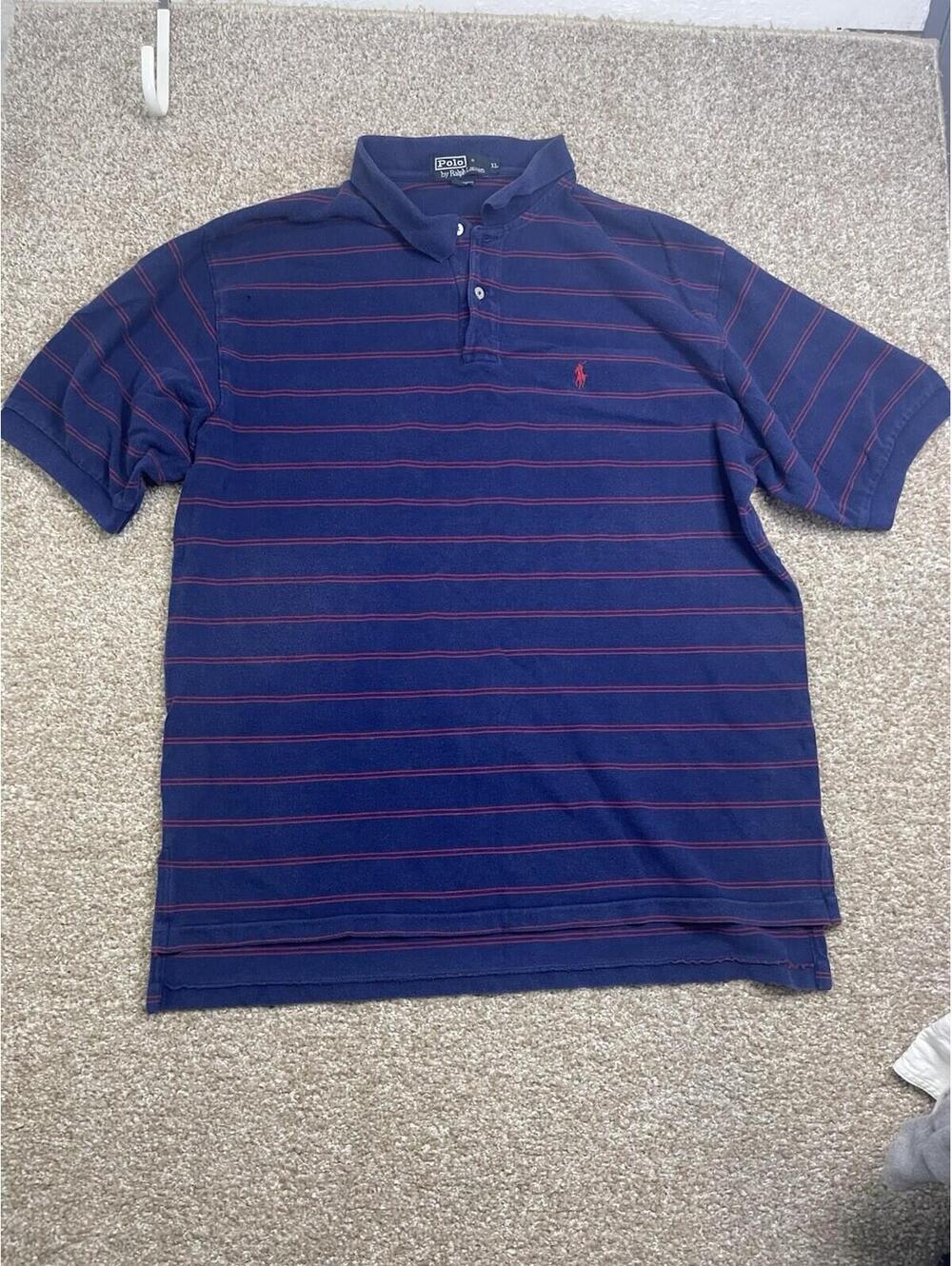 Vintage Polo Golf Ralph Lauren XL  Mens‎ Blue Shirt Collared Short Sleeve Cotton